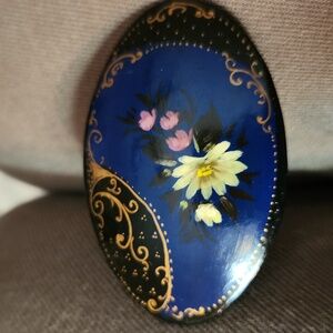 Vintage Hand Painted Russian Brooch